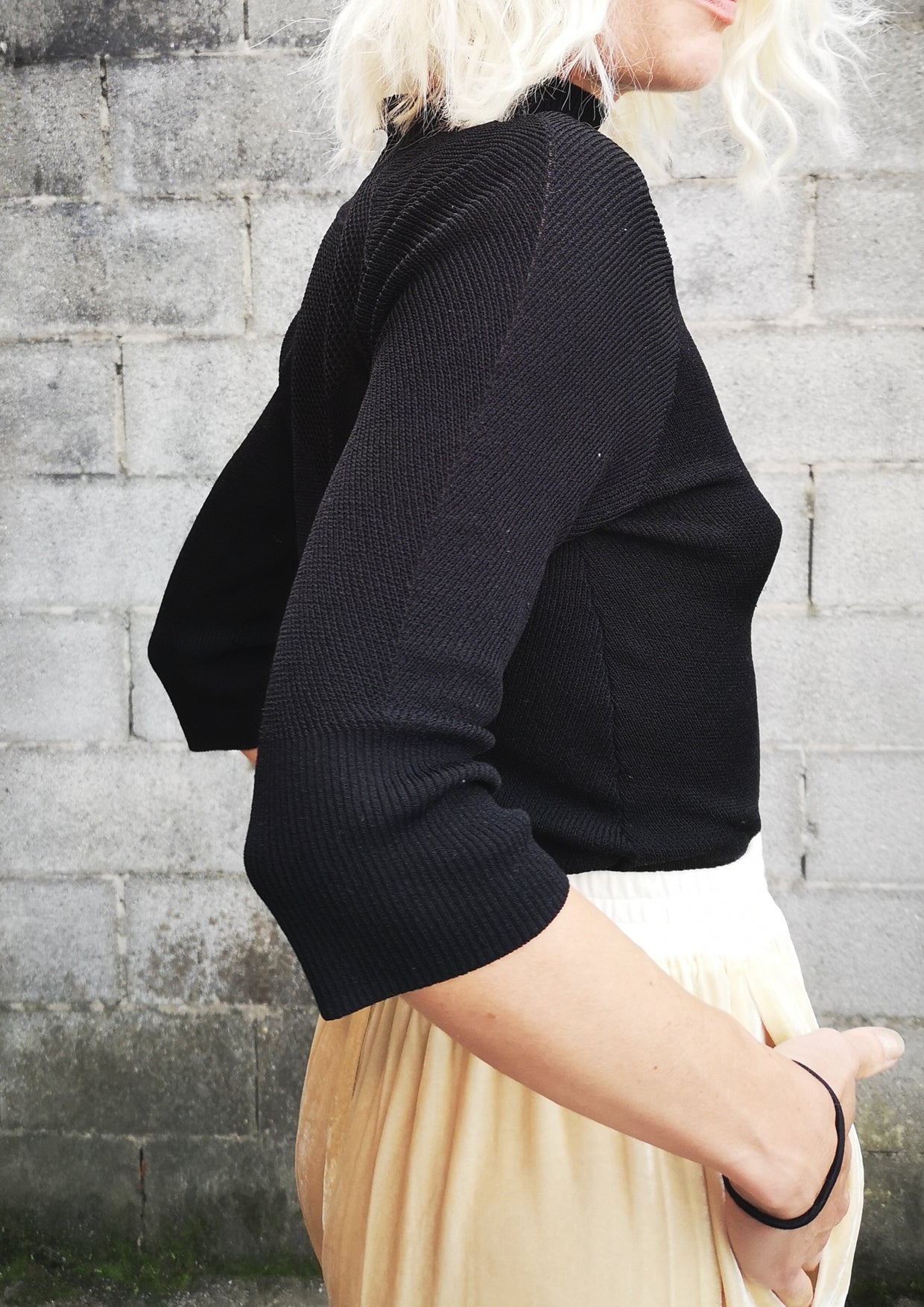 WINTER SHIRT TURTLENECK STRETCH - KNIT TRANSPARENT black - BERENIK