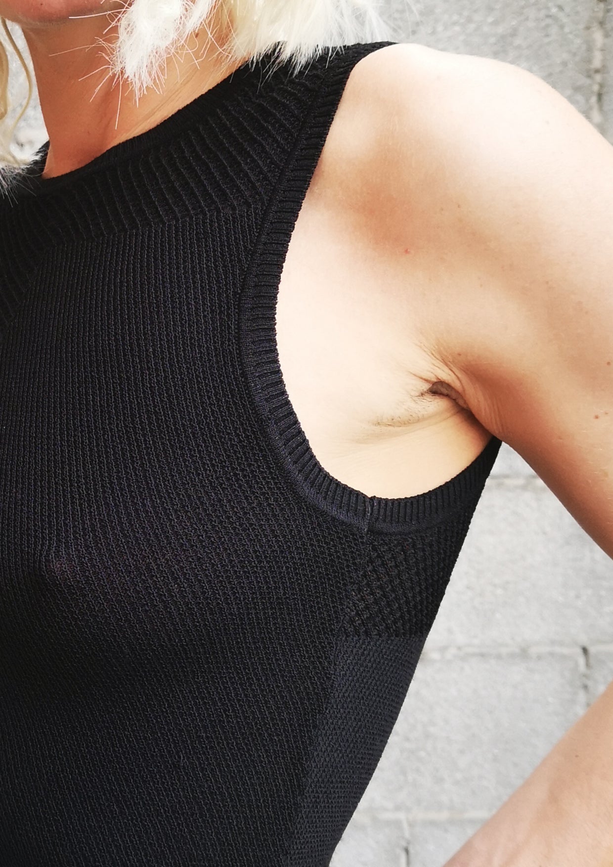 SHIRT SLEEVELESS STRETCH - KNIT black - BERENIK