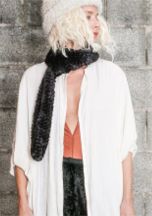 SCARF - FAUX RHOMB FUR black - BERENIK