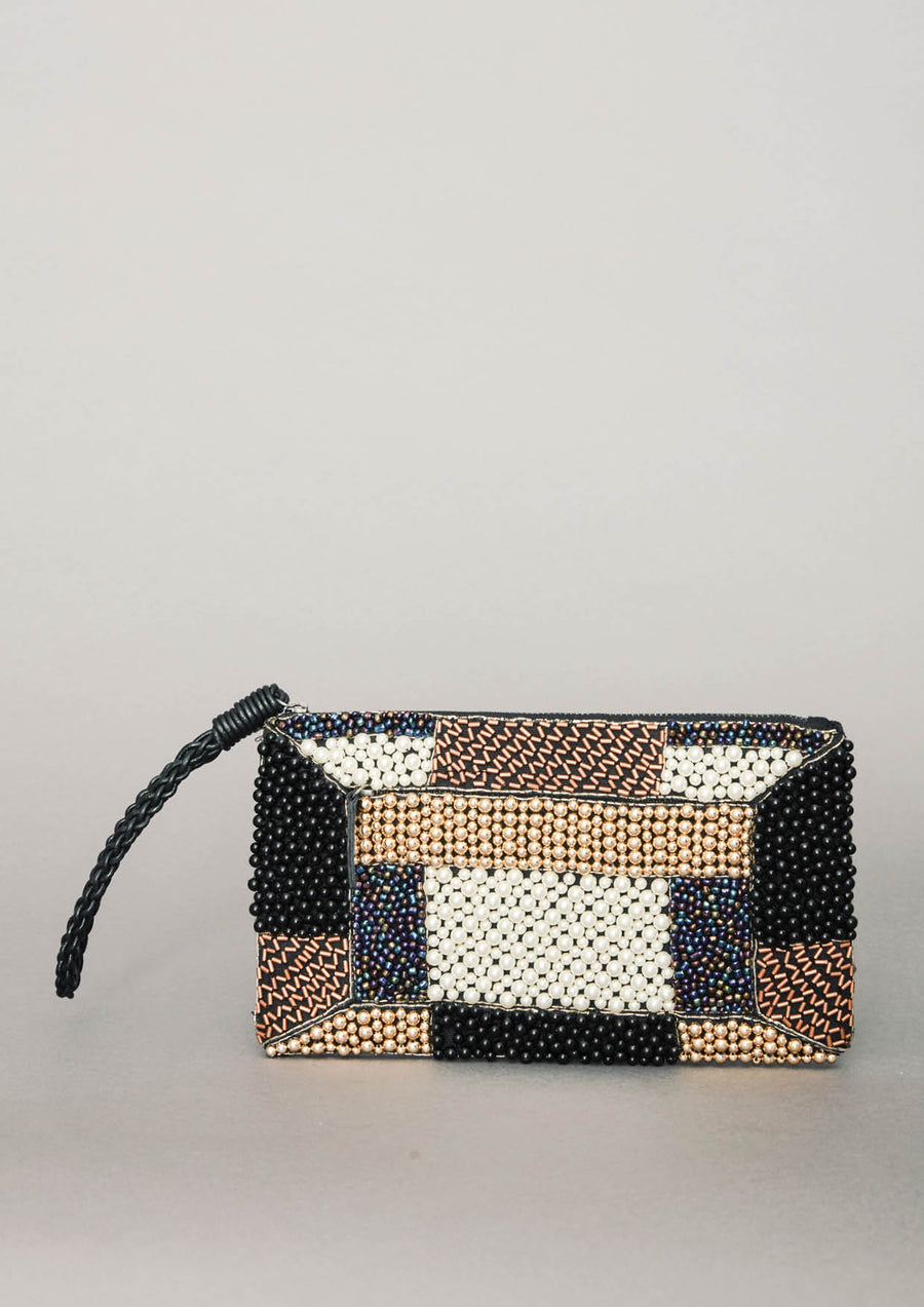 PURSE - LEATHER w. Pearl Embroidery - BERENIK