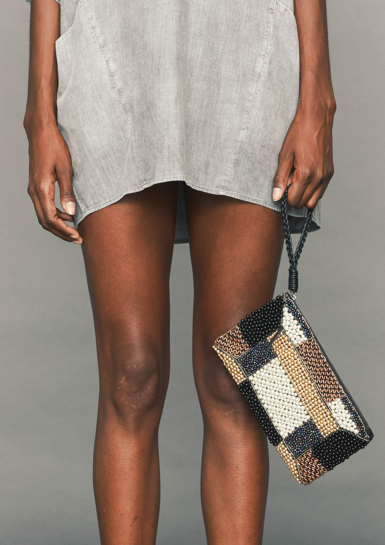 PURSE - LEATHER w. Pearl Embroidery - BERENIK