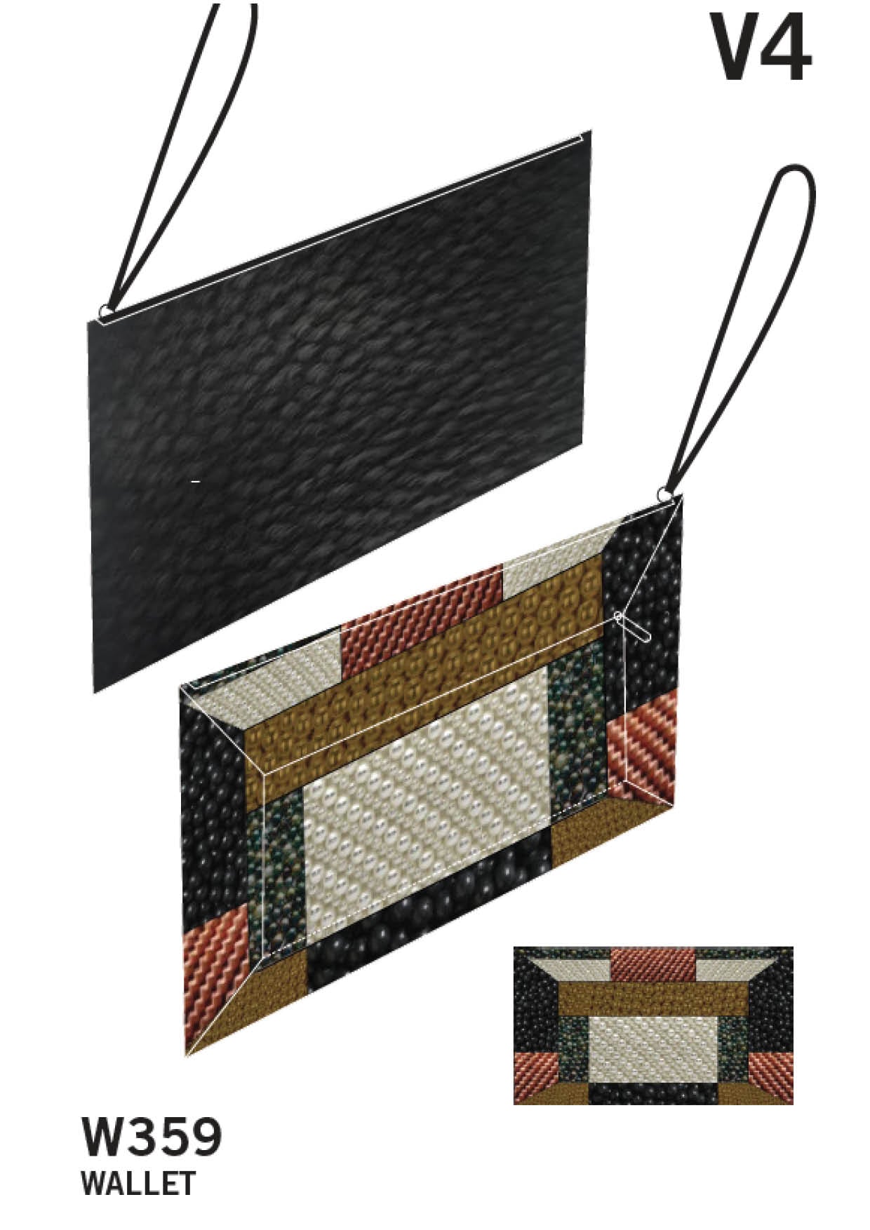 PURSE - LEATHER w. Pearl Embroidery - BERENIK