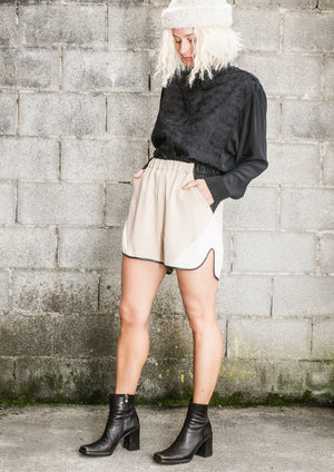 SHORTS - PATCHWORK beige/black/white - BERENIK