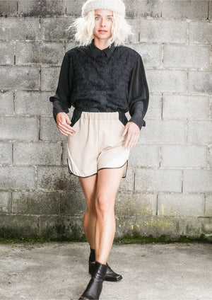 SHORTS - PATCHWORK beige/black/white - BERENIK