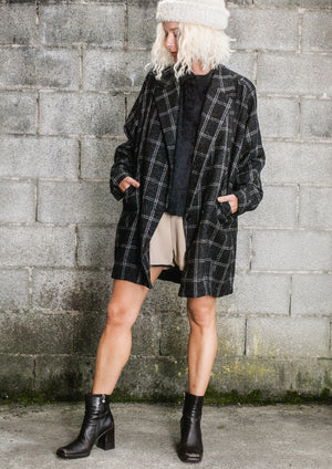 COAT TWEED - black/white - BERENIK