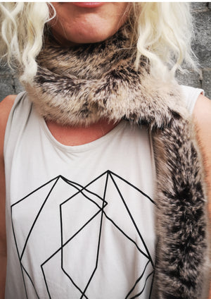 LIMITED EDITION - FAUX FUR SCARF - racoon - BERENIK