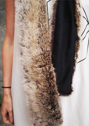 LIMITED EDITION - FAUX FUR SCARF - racoon - BERENIK