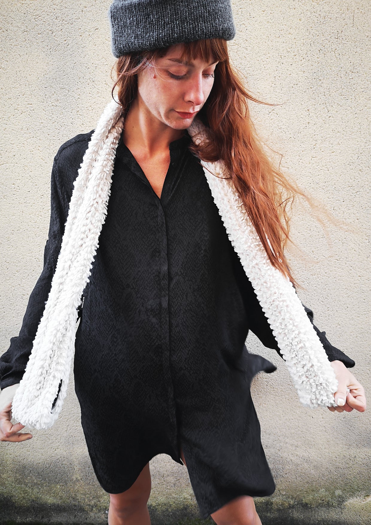 SCARF - FAUX FUR ivory - BERENIK