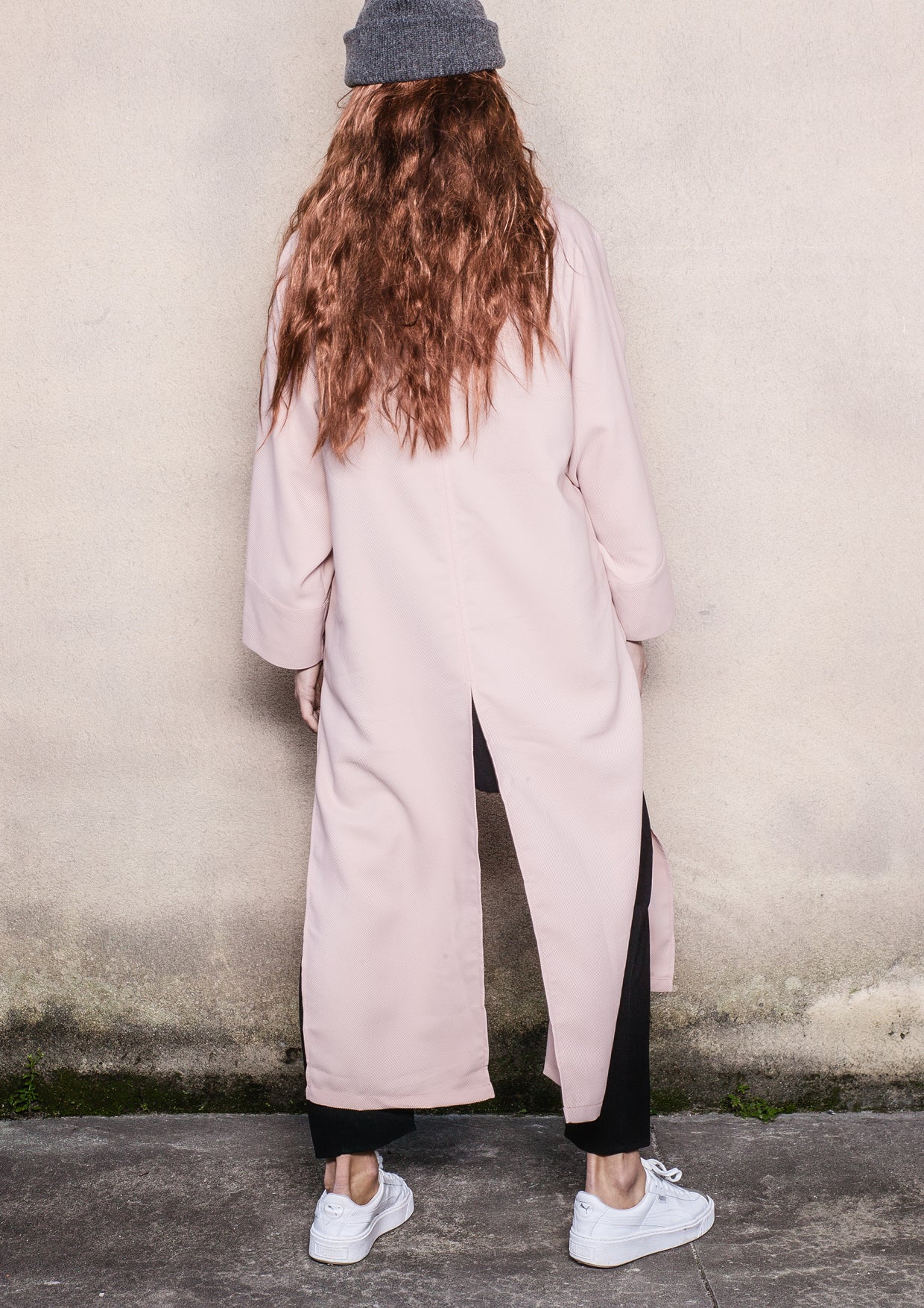 CARDIGAN LONG - TWILL BIAS nude - BERENIK