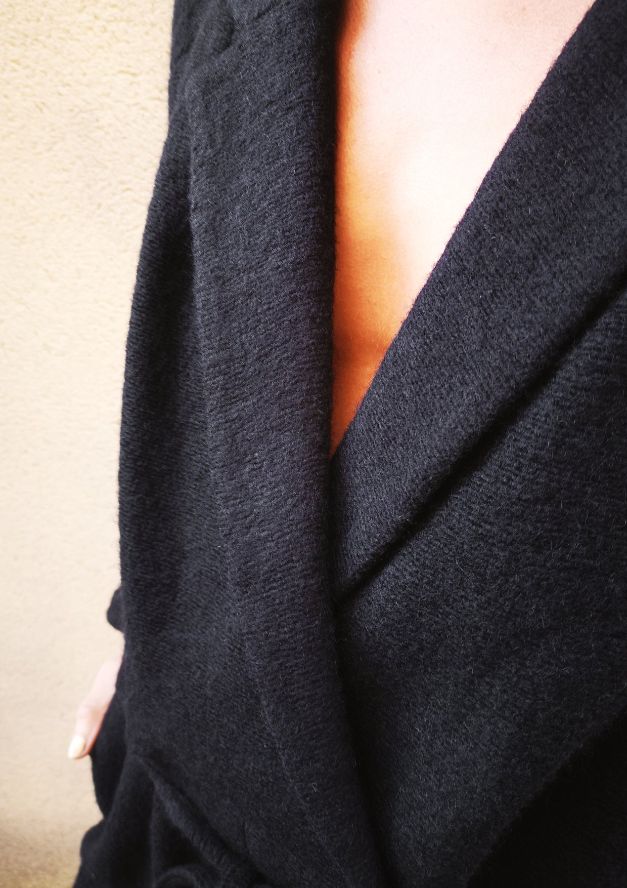JUMPSUIT REVERS SHORT - WOOL BLEND black - BERENIK