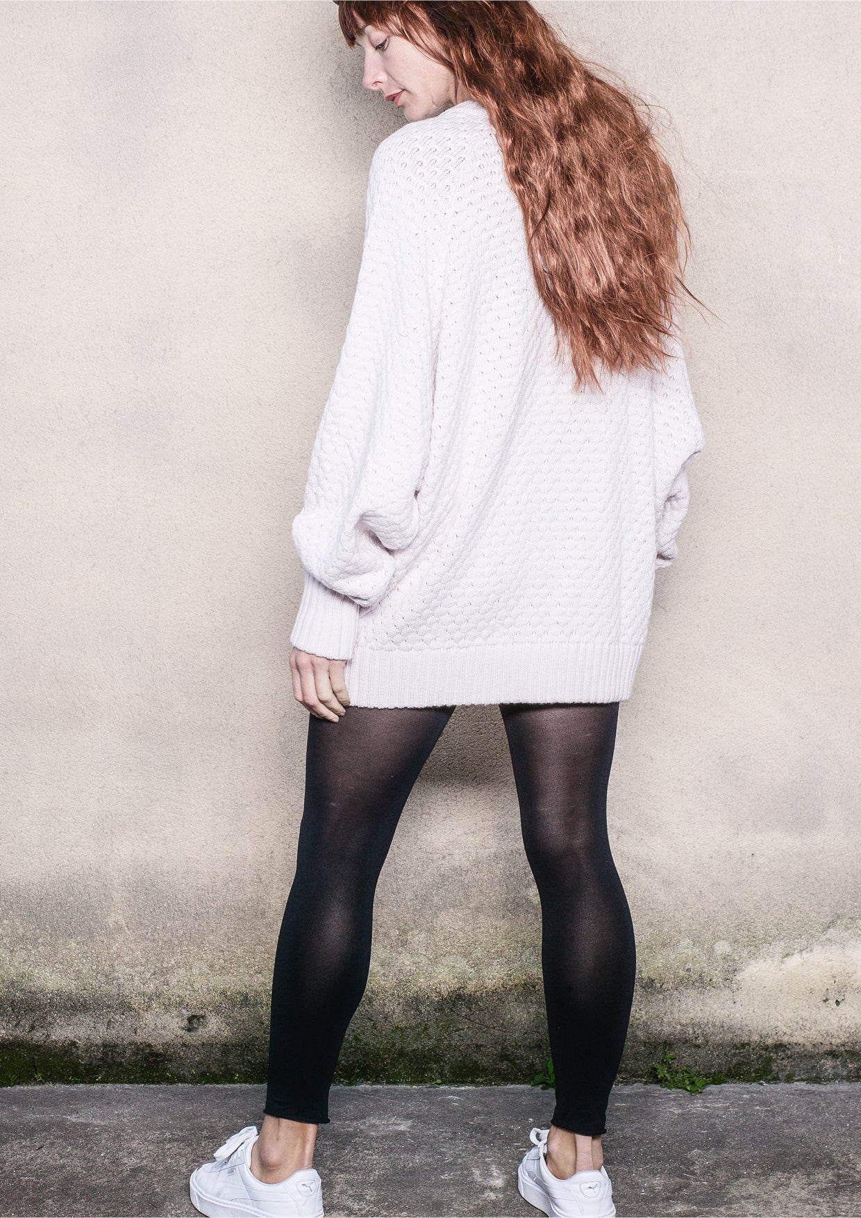 SWEATER OVERSIZE - KNIT PEARL ivory - BERENIK