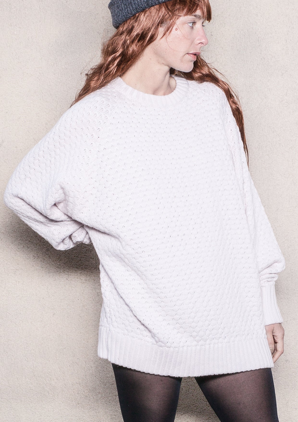 SWEATER OVERSIZE - KNIT PEARL ivory - BERENIK