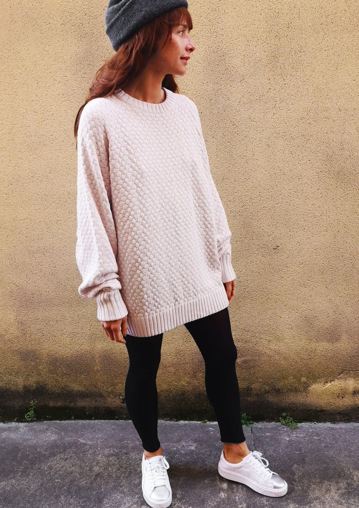 SWEATER OVERSIZE - KNIT PEARL ivory - BERENIK