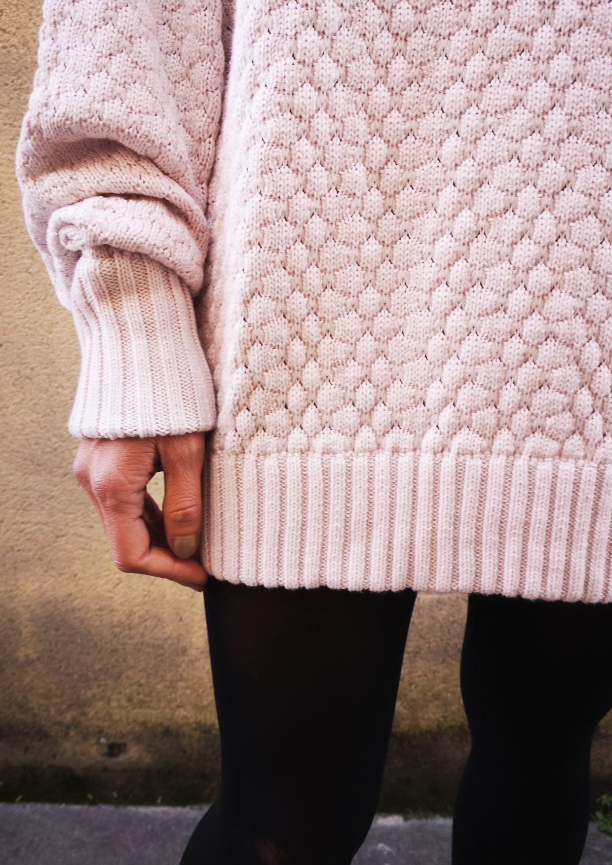 SWEATER OVERSIZE - KNIT PEARL ivory - BERENIK