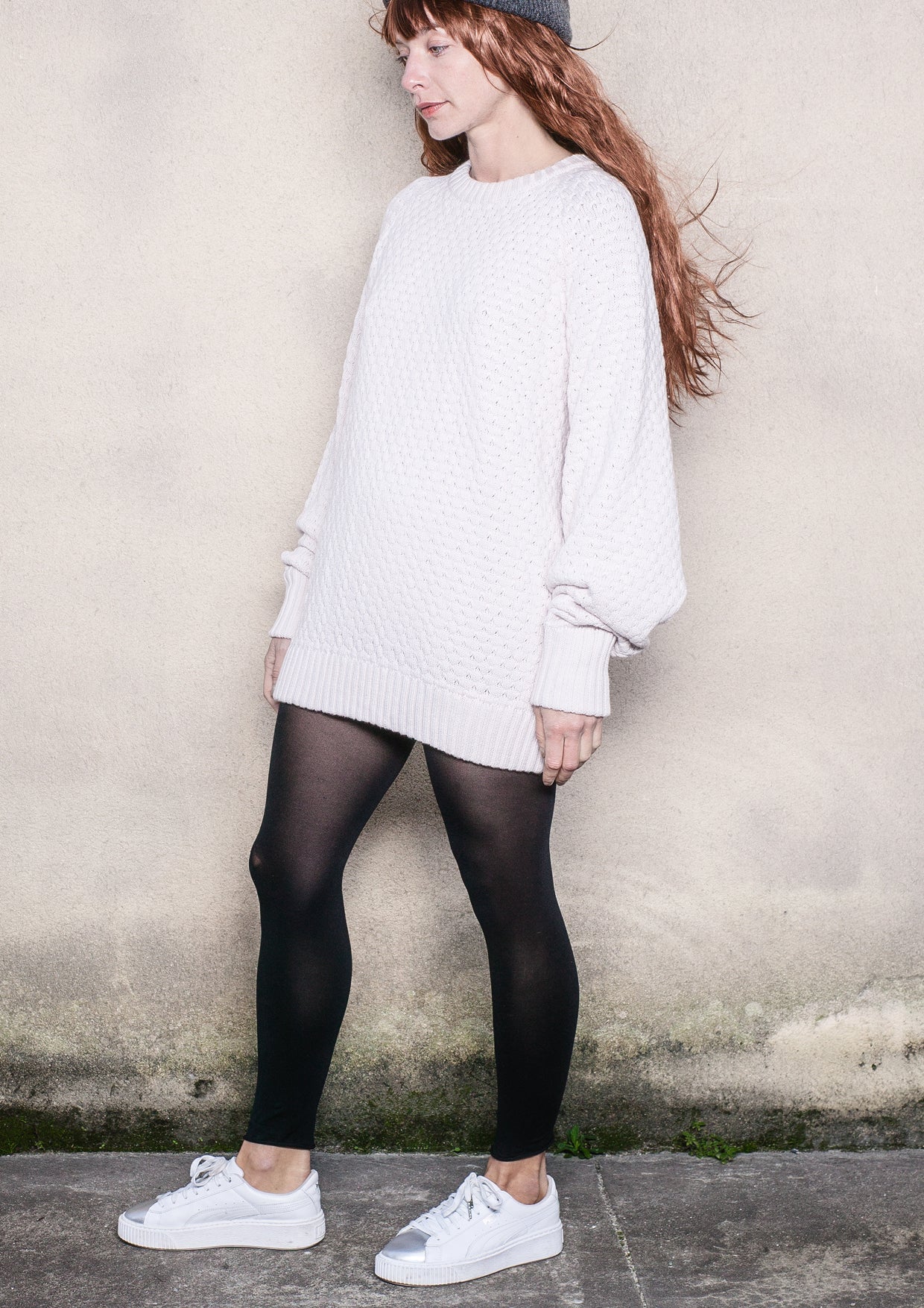 SWEATER OVERSIZE - KNIT PEARL ivory - BERENIK