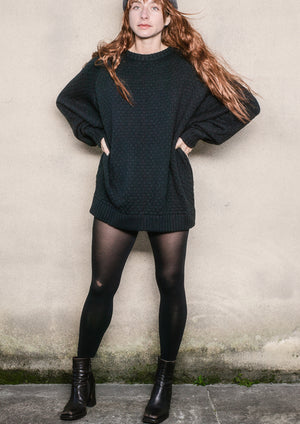 SWEATER OVERSIZE - KNIT PEARL black - BERENIK