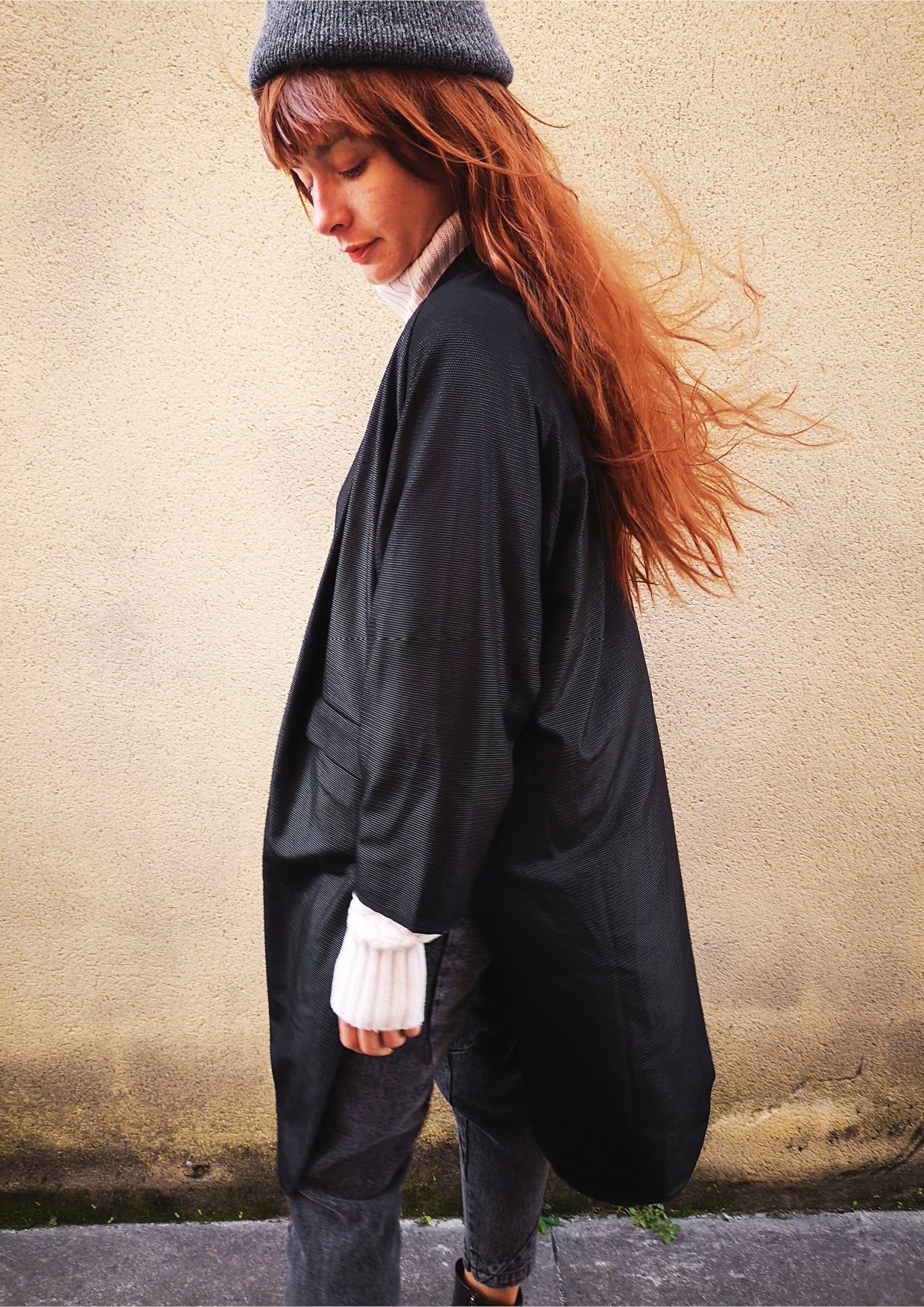 CARDIGAN LONG - TECHLACES black shiny - BERENIK