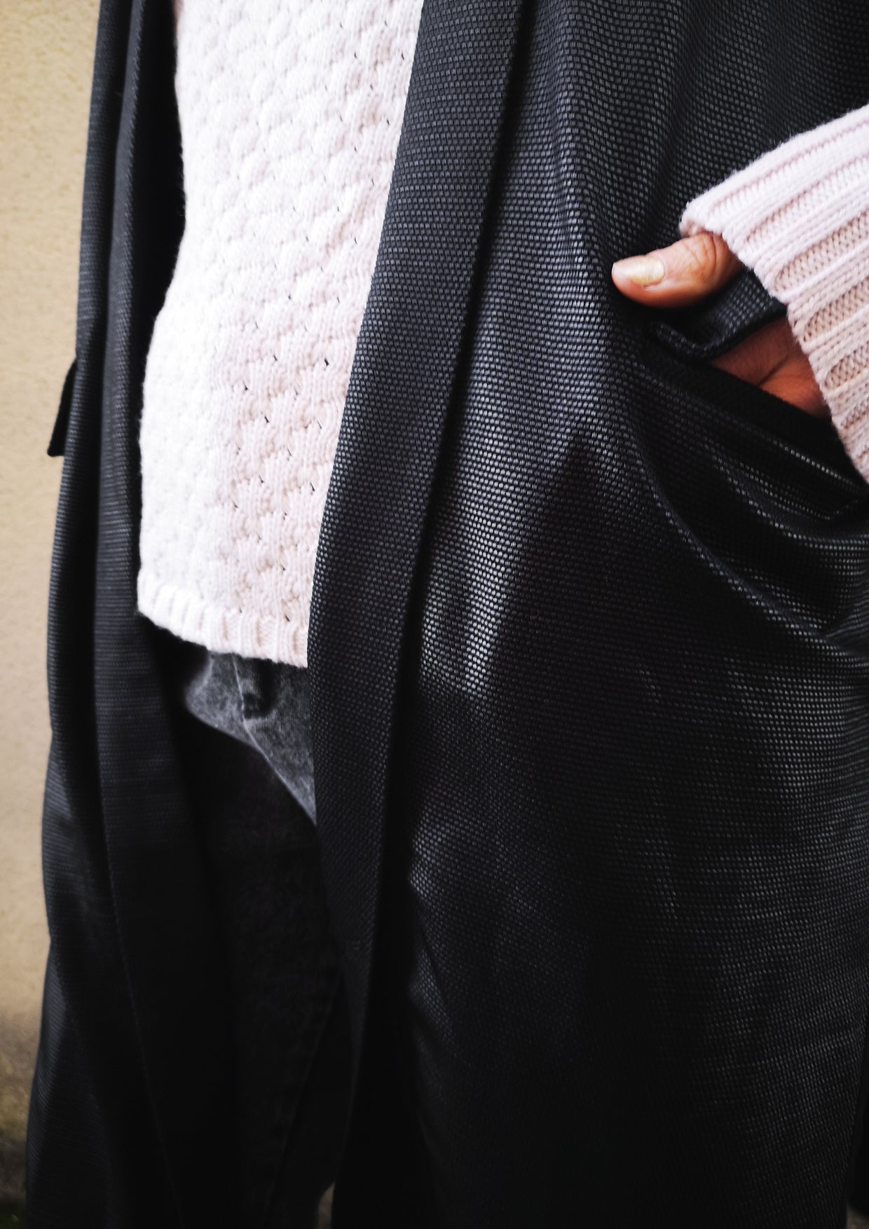 CARDIGAN LONG - TECHLACES black shiny - BERENIK