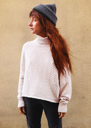 SWEATER TURTLENECK - KNIT PEARL beige - BERENIK