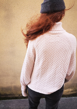 SWEATER TURTLENECK - KNIT PEARL beige - BERENIK