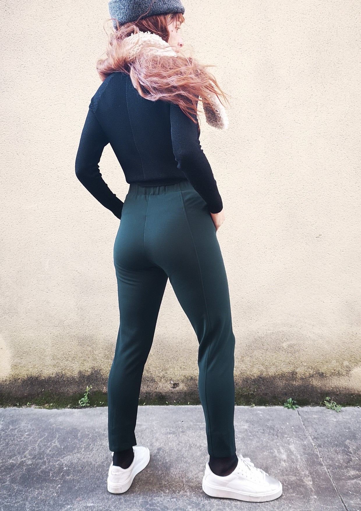 TROUSERS STRETCH - HEAVY STRETCH dark green - BERENIK