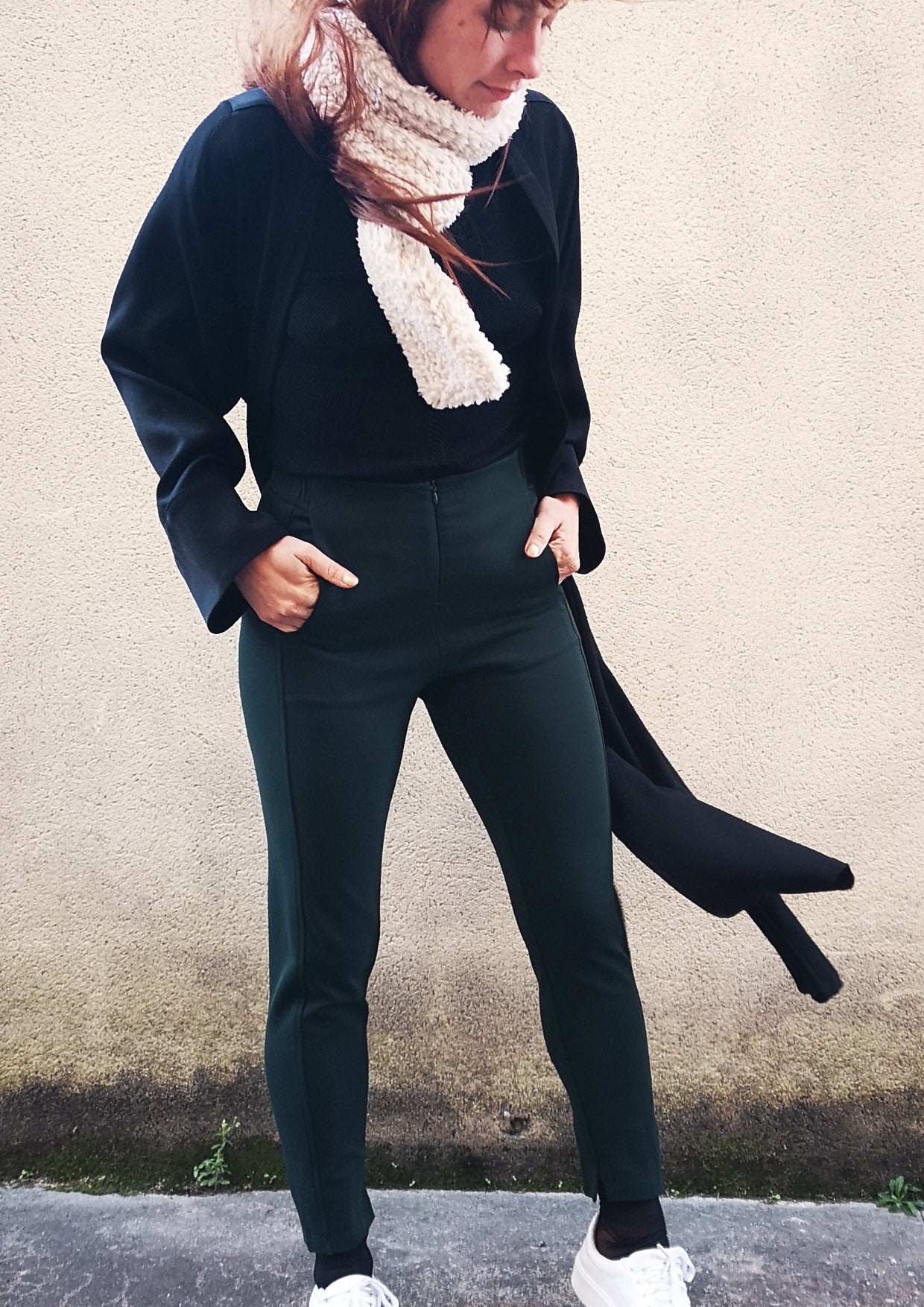 TROUSERS STRETCH - HEAVY STRETCH dark green - BERENIK