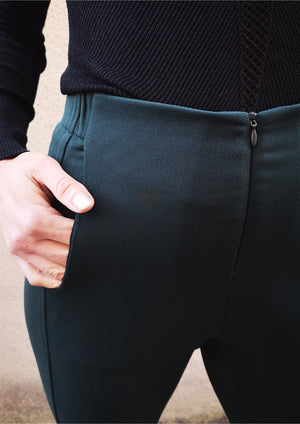 TROUSERS STRETCH - HEAVY STRETCH dark green - BERENIK