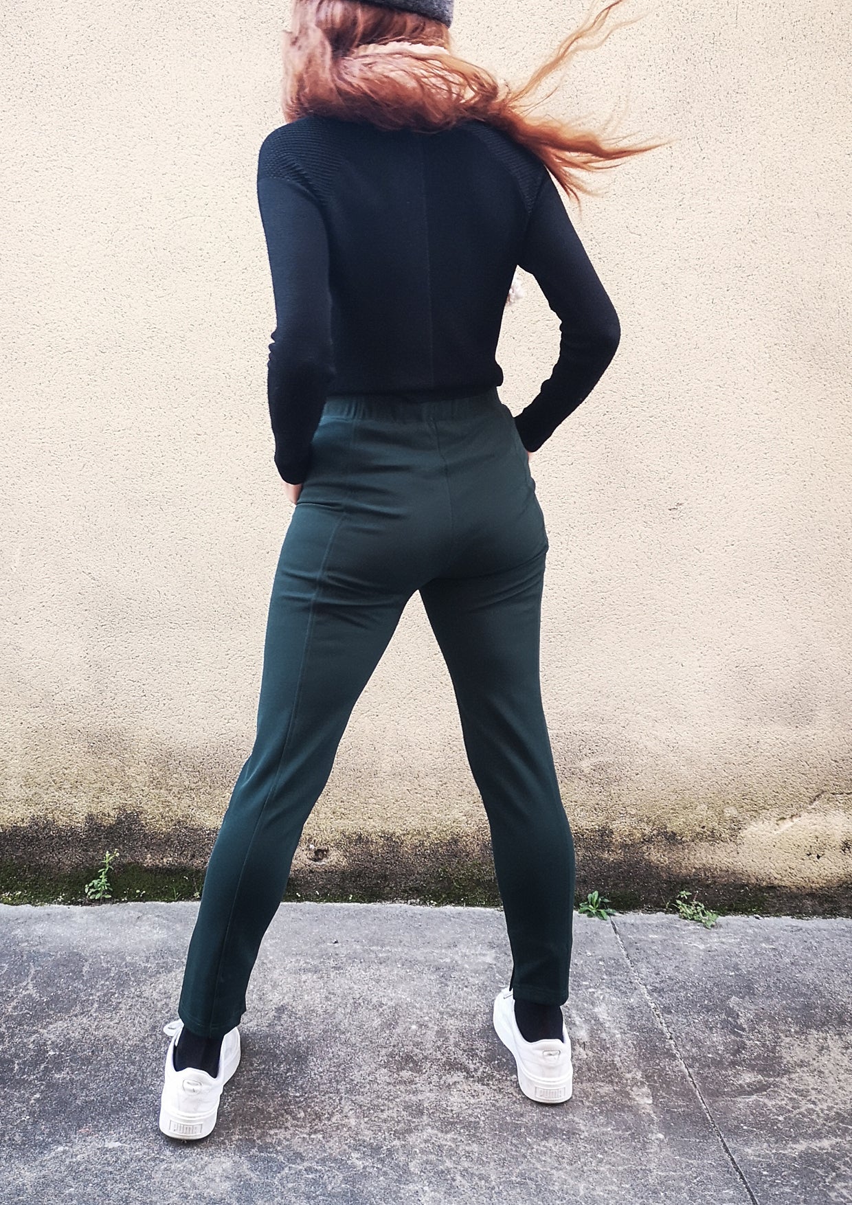 TROUSERS STRETCH - HEAVY STRETCH dark green - BERENIK