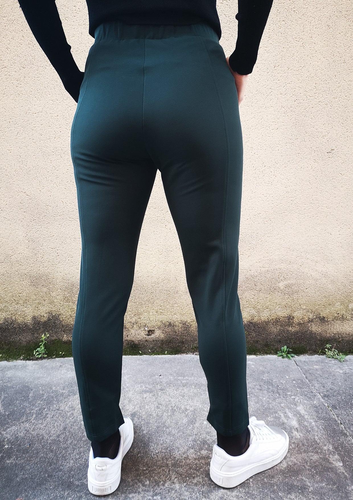 TROUSERS STRETCH - HEAVY STRETCH dark green - BERENIK