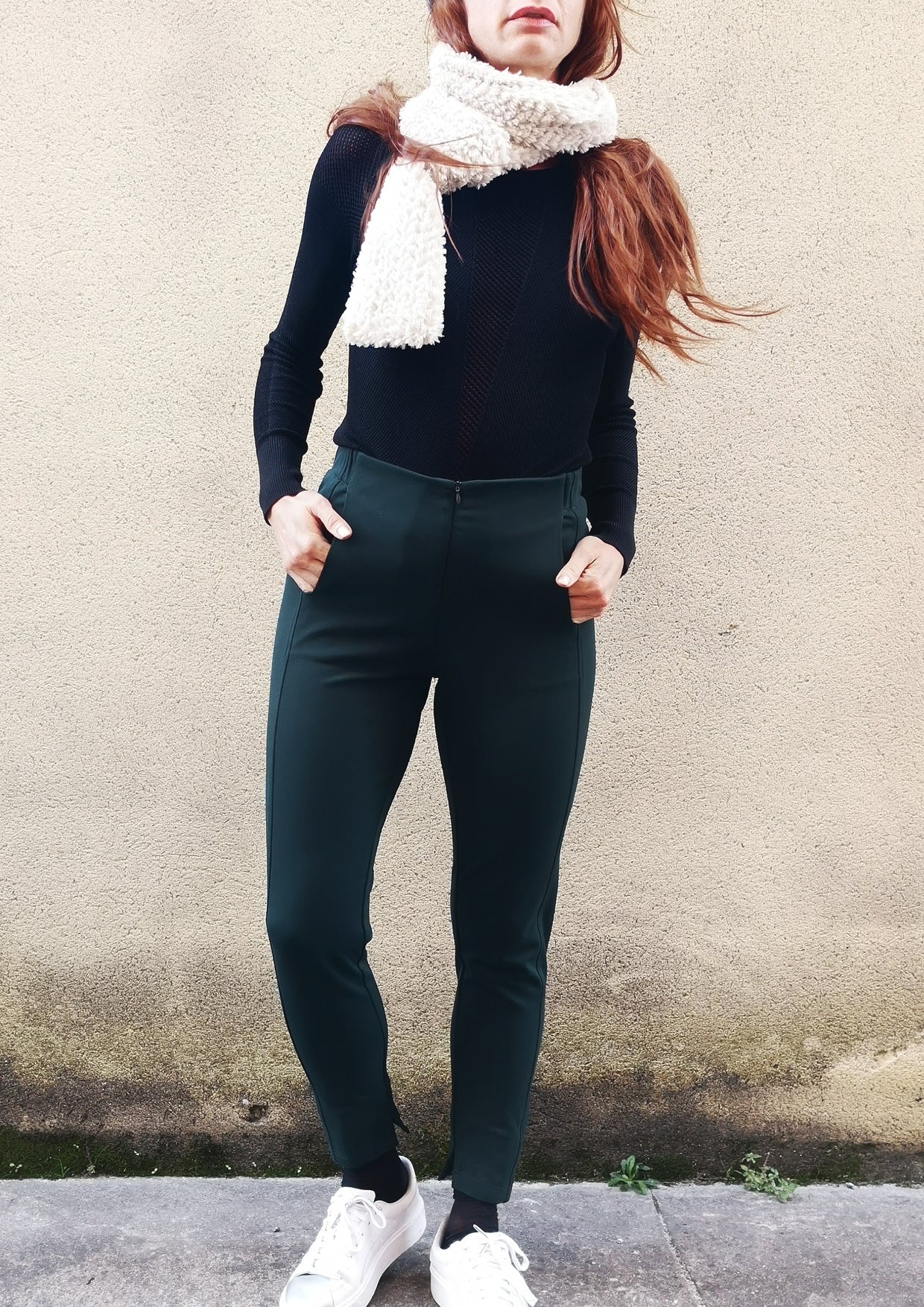 TROUSERS STRETCH - HEAVY STRETCH dark green - BERENIK