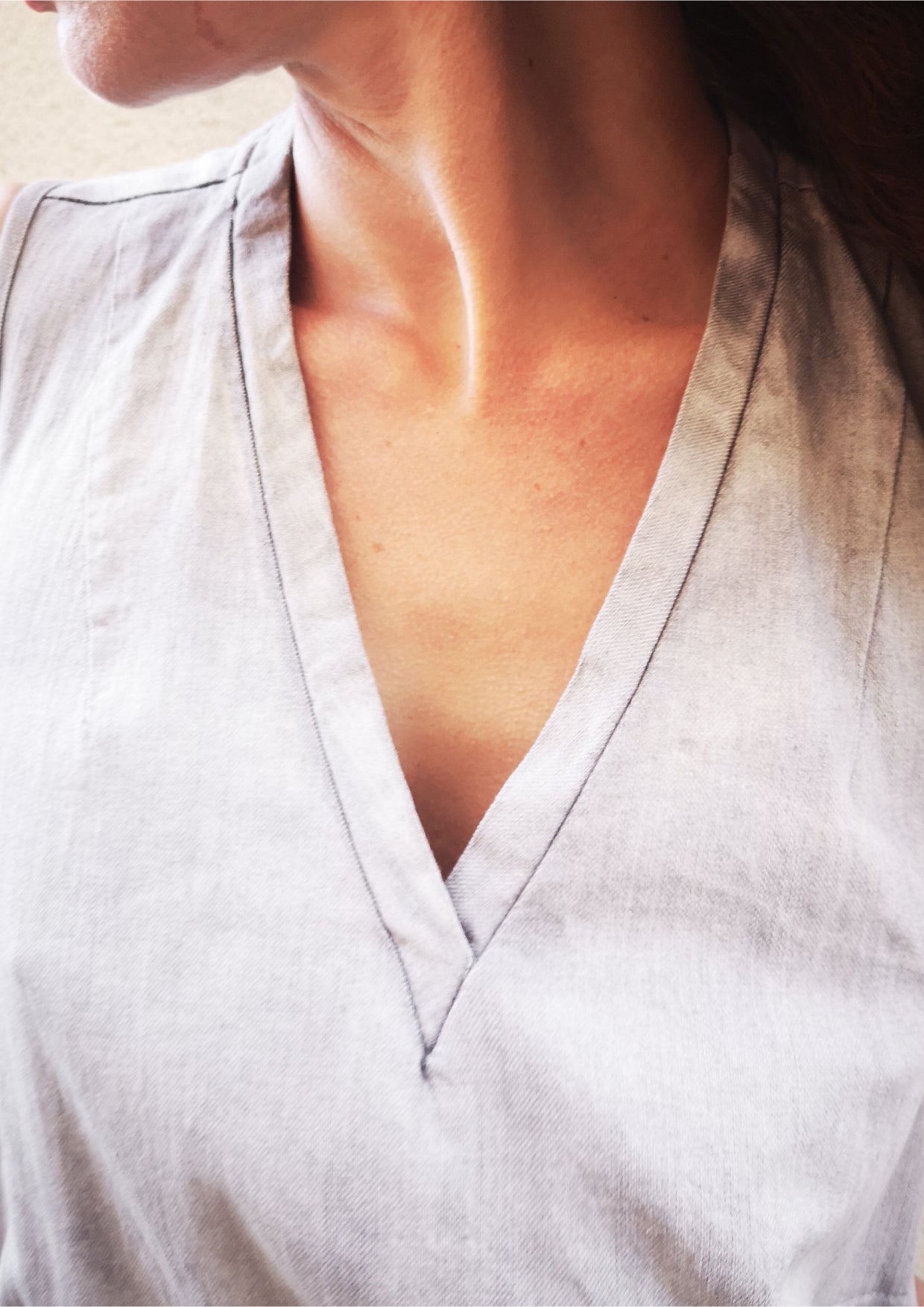 SHIRT/DRESS SLEEVELESS - DENIM light grey washed - BERENIK