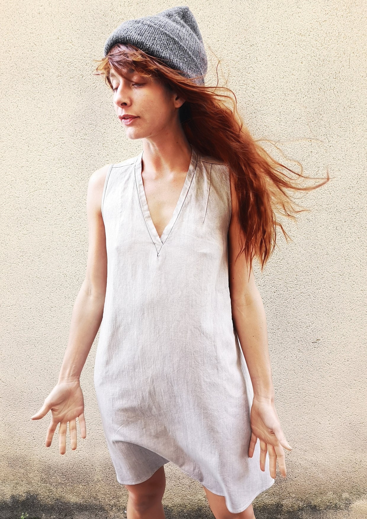 SHIRT/DRESS SLEEVELESS - DENIM light grey washed - BERENIK
