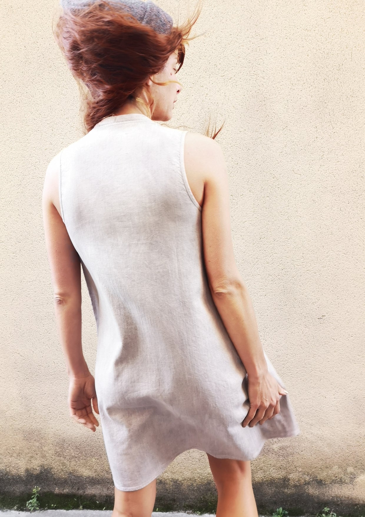 SHIRT/DRESS SLEEVELESS - DENIM light grey washed - BERENIK