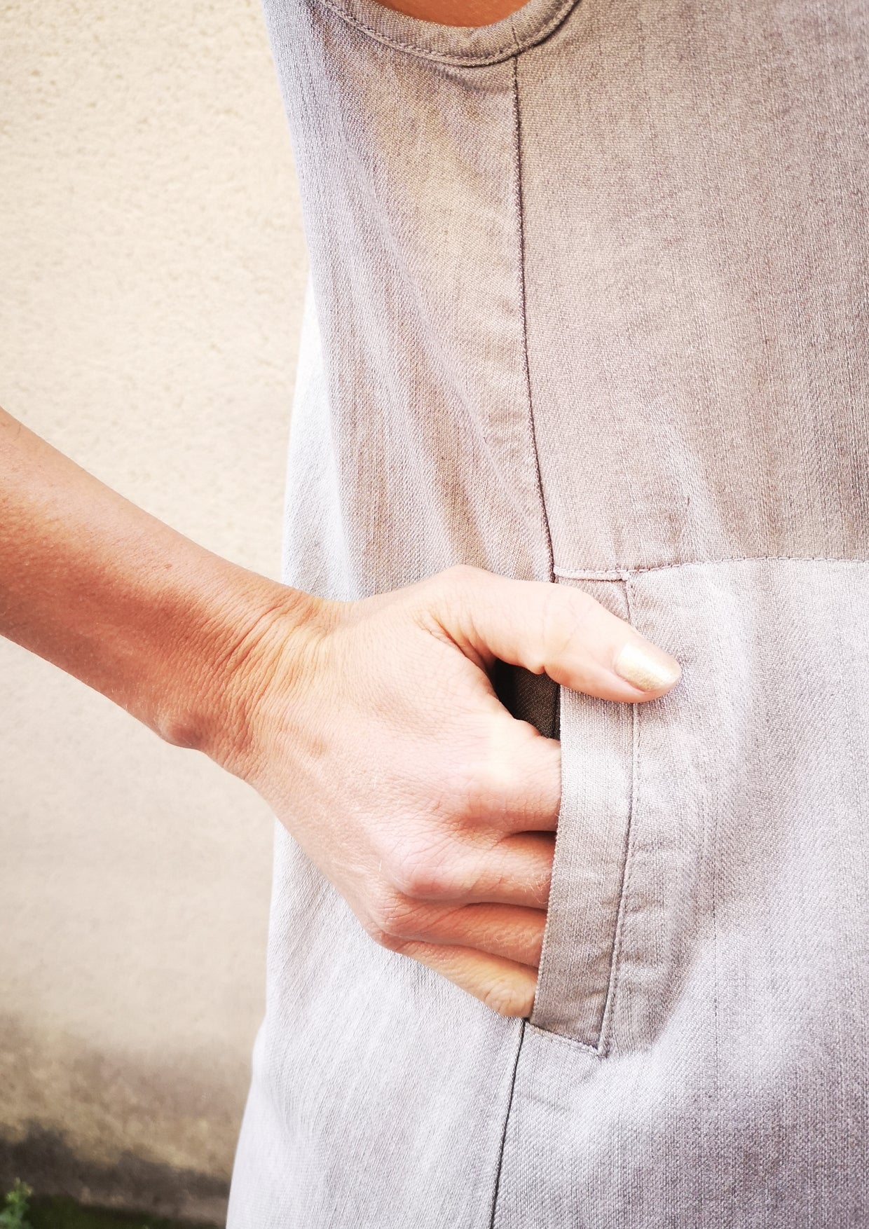 SHIRT/DRESS SLEEVELESS - DENIM light grey washed - BERENIK