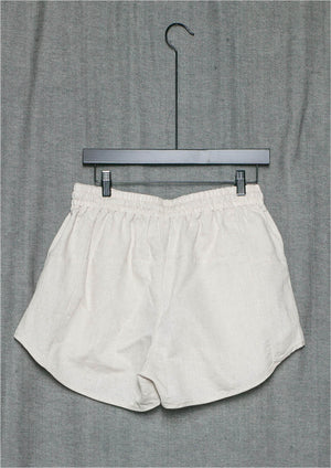 SHORTS ELASTIC WAIST - NATURAL LINEN white - BERENIK