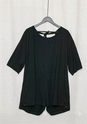 JUMPSUIT SHORT - COTTON JERSEY black - BERENIK