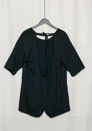JUMPSUIT SHORT - COTTON JERSEY black - BERENIK