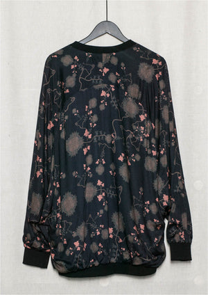 PILOT JACKET V NECK - RAYON print rust/black - BERENIK