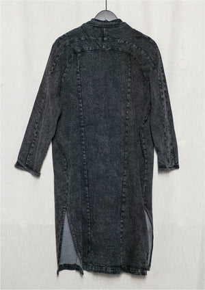 COAT LONG REVERS - DENIM washed black - BERENIK