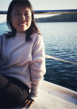 SWEATER - KNIT BIAS RIB ivory - BERENIK