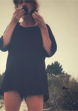 JUMPSUIT SHORT - COTTON JERSEY black - BERENIK