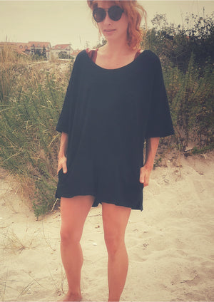 JUMPSUIT SHORT - COTTON JERSEY black - BERENIK