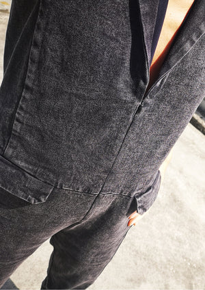 JUMPSUIT REVERS - DENIM washed black - BERENIK