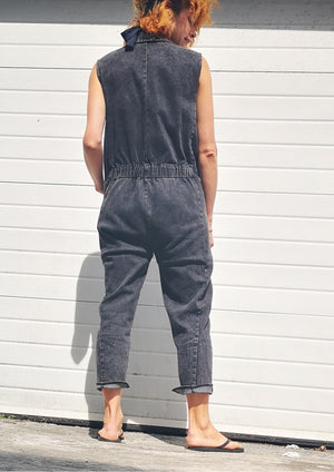 JUMPSUIT REVERS - DENIM washed black - BERENIK