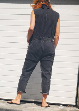 JUMPSUIT REVERS - DENIM washed black - BERENIK