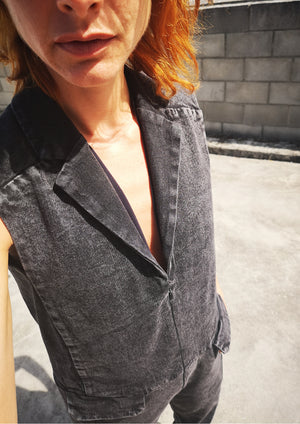 JUMPSUIT REVERS - DENIM washed black - BERENIK