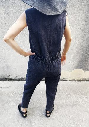 JUMPSUIT REVERS - DENIM washed black - BERENIK