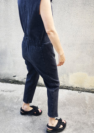 JUMPSUIT REVERS - DENIM washed black - BERENIK