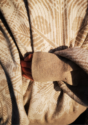 SWEATER OVERSIZED - KNIT PEACOCK beige - BERENIK