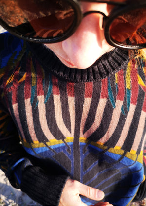 SWEATER TURTLENECK - KNIT printed peacock - BERENIK